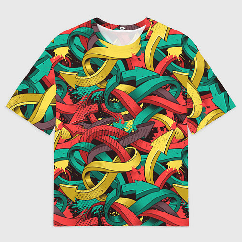 Мужская футболка оверсайз Граффити стрелки Паттерн / 3D-принт – фото 1