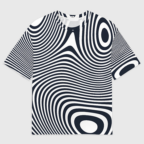 Мужская футболка оверсайз Гипнотические волны / 3D-принт – фото 1