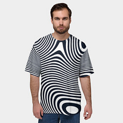 Футболка оверсайз мужская Гипнотические волны, цвет: 3D-принт — фото 2
