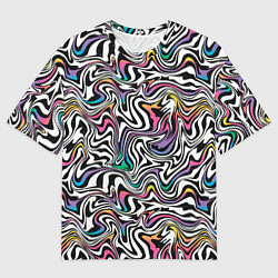 Футболка оверсайз мужская Цветная оптическая иллюзия, цвет: 3D-принт