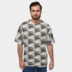Футболка оверсайз мужская 3D Куб Оптическая иллюзия 3D Cube, цвет: 3D-принт — фото 2