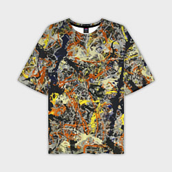 Мужская футболка оверсайз Авангардный экспрессивный паттерн Fashion trend