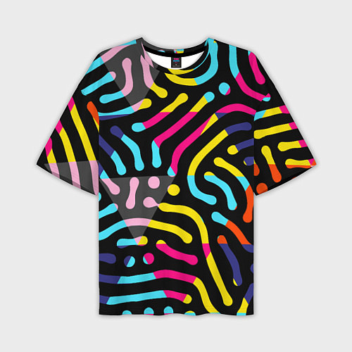 Мужская футболка оверсайз Красочный авангардный паттерн / 3D-принт – фото 1