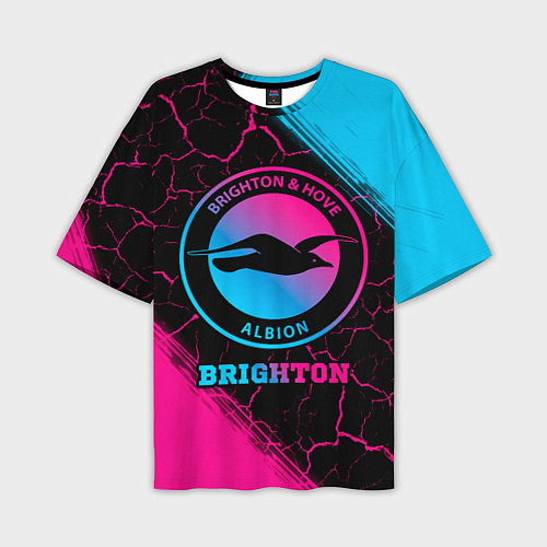 Мужская футболка оверсайз Brighton Neon Gradient / 3D-принт – фото 1