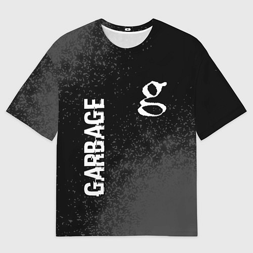 Мужская футболка оверсайз Garbage Glitch на темном фоне / 3D-принт – фото 1