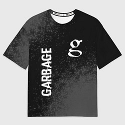 Мужская футболка оверсайз Garbage Glitch на темном фоне