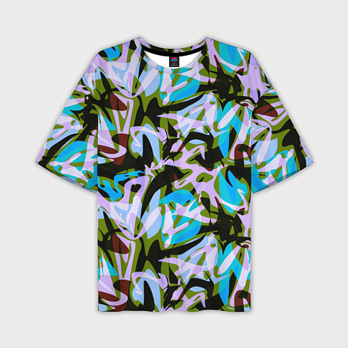 Мужская футболка оверсайз Абстрактный узор Пятна краски / 3D-принт – фото 1