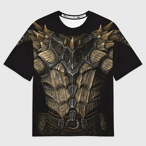 Мужская футболка оверсайз Драконья чешуйчатая броня из SKYRIM / 3D-принт – фото 1