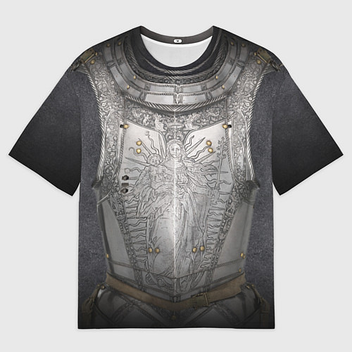 Мужская футболка оверсайз Броня серебряного рыцаря / 3D-принт – фото 1
