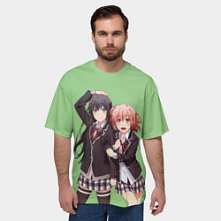 Футболка оверсайз мужская Юи и Юкино OreGairu, цвет: 3D-принт — фото 2