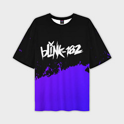 Мужская футболка оверсайз Blink 182 Purple Grunge