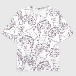 Мужская футболка оверсайз Узор Рисунок статуи Давида Микеланджело