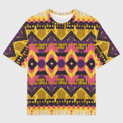 Мужская футболка оверсайз Африканский узор орнамент из шерсти Africa Wool Pa / 3D-принт – фото 1
