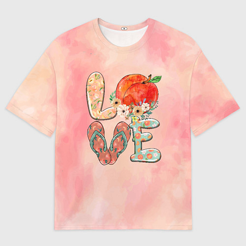 Мужская футболка оверсайз Love Summer Лето / 3D-принт – фото 1