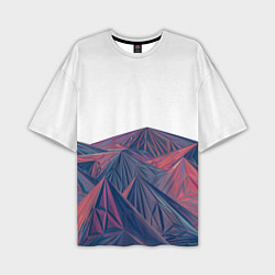 Мужская футболка оверсайз Абстрактные Многоугольные Кристальные Горы