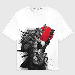 Мужская футболка оверсайз Самурай гитарист