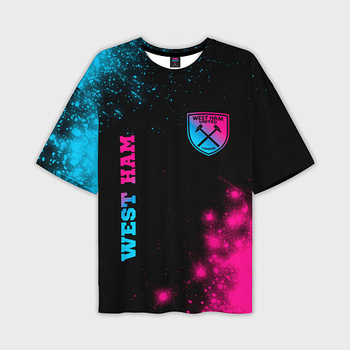 Мужская футболка оверсайз West Ham Neon Gradient / 3D-принт – фото 1