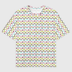 Футболка оверсайз мужская Волнистые линии геометрия, цвет: 3D-принт