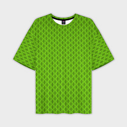 Футболка оверсайз мужская Зеленые ячейки текстура, цвет: 3D-принт
