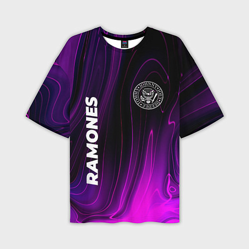 Мужская футболка оверсайз Ramones Violet Plasma / 3D-принт – фото 1