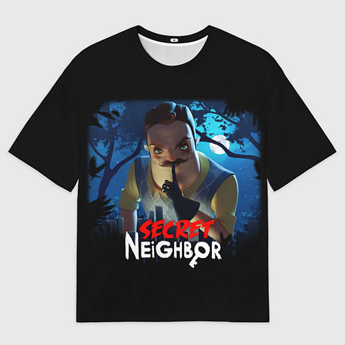 Мужская футболка оверсайз Secret Neighbor / 3D-принт – фото 1