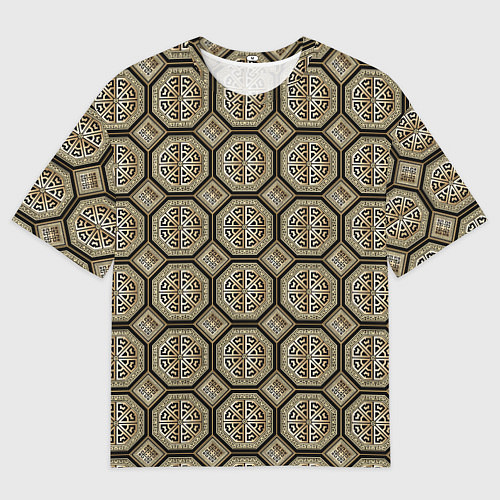 Мужская футболка оверсайз Классические узоры - ромбы / 3D-принт – фото 1