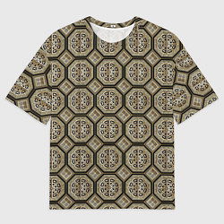 Футболка оверсайз мужская Классические узоры - ромбы, цвет: 3D-принт