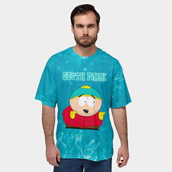 Футболка оверсайз мужская Южный Парк - пламя, цвет: 3D-принт — фото 2