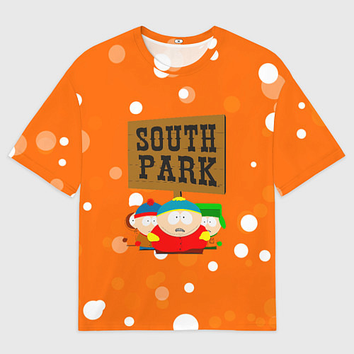 Мужская футболка оверсайз Южный Парк на фоне кружков / 3D-принт – фото 1