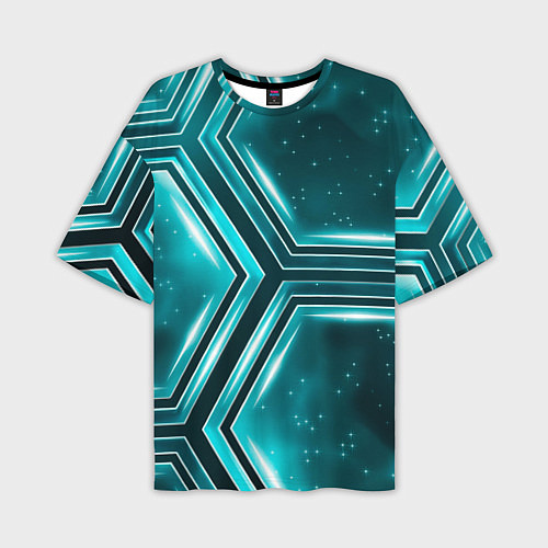 Мужская футболка оверсайз Космические соты / 3D-принт – фото 1