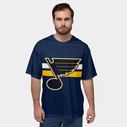 Футболка оверсайз мужская Сент-Луис Блюз форма, цвет: 3D-принт — фото 2