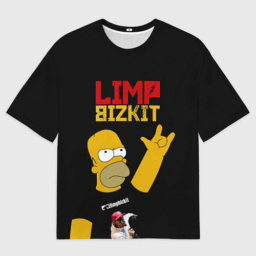 Мужская футболка оверсайз Limp Bizkit Симпсоны / 3D-принт – фото 1