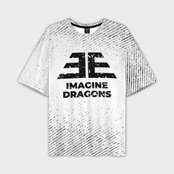 Мужская футболка оверсайз Imagine Dragons с потертостями на светлом фоне