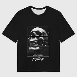 Мужская футболка оверсайз Skull with inscriptions