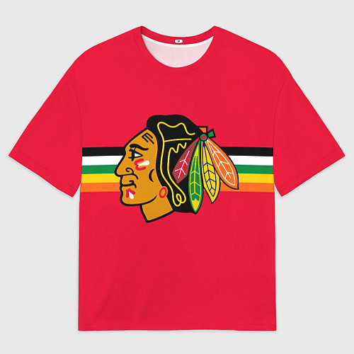 Мужская футболка оверсайз Чикаго Блэкхокс форма / 3D-принт – фото 1