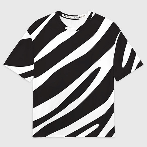 Мужская футболка оверсайз Анималистичный рисунок зебра / 3D-принт – фото 1
