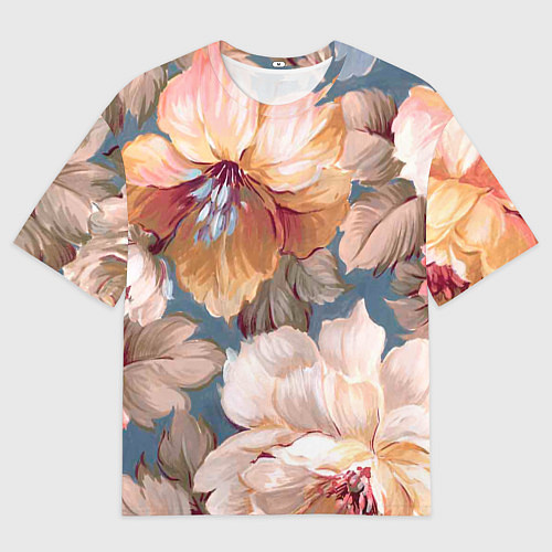 Мужская футболка оверсайз Рисунок цветов / 3D-принт – фото 1