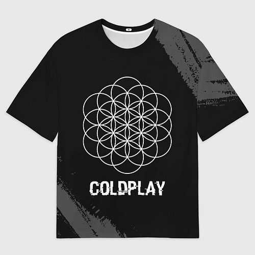 Мужская футболка оверсайз Coldplay Glitch на темном фоне / 3D-принт – фото 1