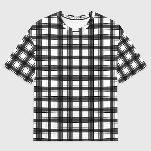 Мужская футболка оверсайз Black and white trendy checkered pattern / 3D-принт – фото 1