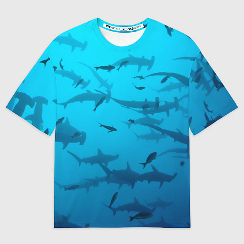 Мужская футболка оверсайз Акулы - океан / 3D-принт – фото 1