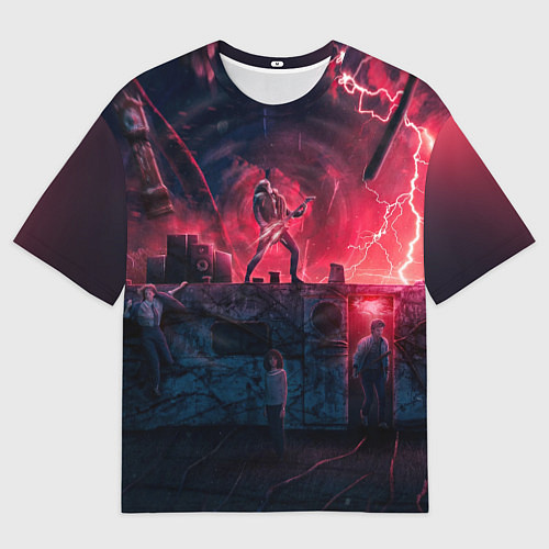 Мужская футболка оверсайз Очень странные дела 4: Vecna season / 3D-принт – фото 1