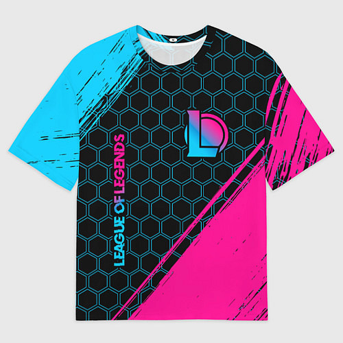 Мужская футболка оверсайз League of Legends Neon Gradient / 3D-принт – фото 1