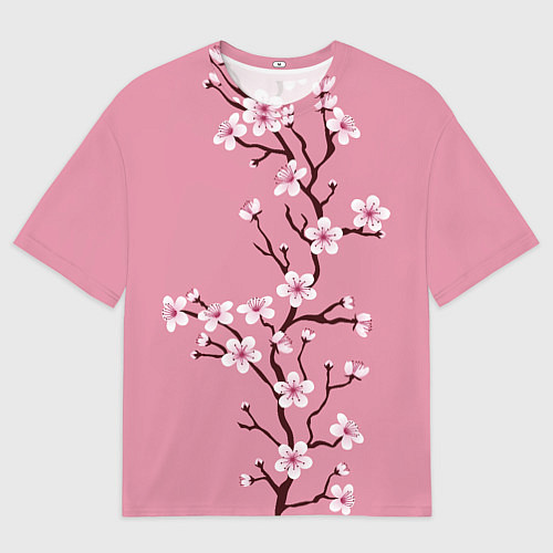 Мужская футболка оверсайз Нежность сакуры / 3D-принт – фото 1