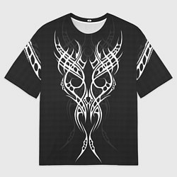 Мужская футболка оверсайз Титуировки на карбоне