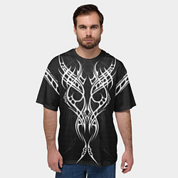 Футболка оверсайз мужская Титуировки на карбоне, цвет: 3D-принт — фото 2