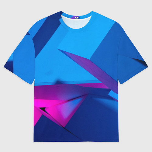 Мужская футболка оверсайз Абстрактные геометрические фигуры - Синий / 3D-принт – фото 1