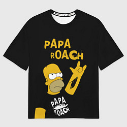 Футболка оверсайз мужская Papa Roach, Гомер Симпсон, цвет: 3D-принт