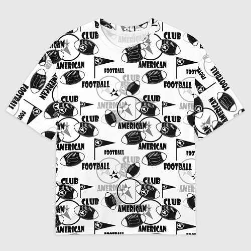 Мужская футболка оверсайз American football club / 3D-принт – фото 1