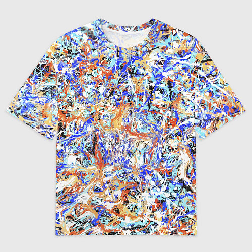 Мужская футболка оверсайз Летний красочный паттерн / 3D-принт – фото 1