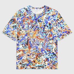 Футболка оверсайз мужская Летний красочный паттерн, цвет: 3D-принт